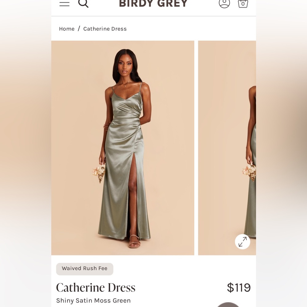 Birdy Grey Catherine Dress in Moss Green Satin